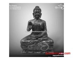 Pure White Marble Buddha Statue with Premium Finish
