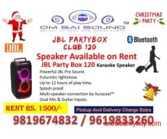 Speaker on Rent for Christmas Party – JBL PartyBox 120