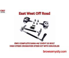 EWO Dana 44 / Chevy 10 Bolt High Steer Crossover Steering Kit with Knuckles – Premium Heavy Duty USA