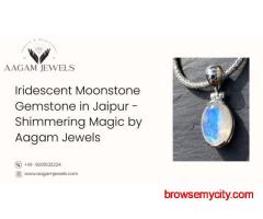Iridescent Moonstone Gemstone in Jaipur - Shimmering Magic by Aagam Jewels
