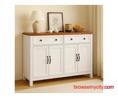 35.3" H x 55.1" W Wooden Sideboard with Drawers & Doors