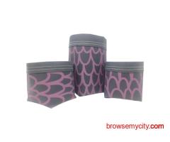 Black with Printed Paper Sacks | Handmade Set of 3