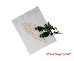 White Cotton Paper Stitch Notebook – Gold Leaf A4 Journal