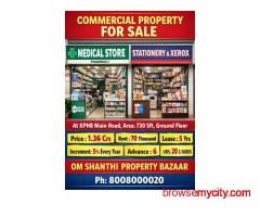 Sale of commercial property with Medical shop and stationery tenants at KPHB Main road,