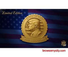 Trump 250th Anniversary Golden Badge – A Limited-Edition Patriotic Collectible