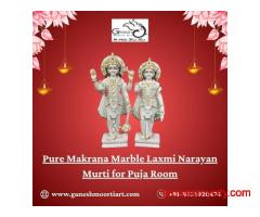 Pure Makrana Marble Laxmi Narayan Murti for Puja Room