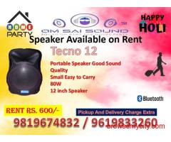 Best Sound System on Rent for Holi 2026 – Tecno 12 Speaker