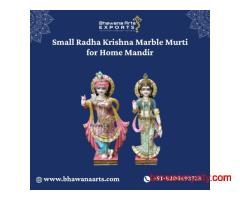 Small Radha Krishna Marble Murti for Home Mandir