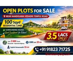 Open Plots in Vijayawada – 100Sqyd ₹ 3.5 lac on Hyderabad Highway