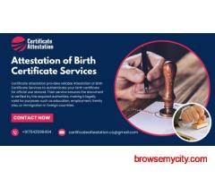 Attestation of Birth Certificate Services | Certificate attestation