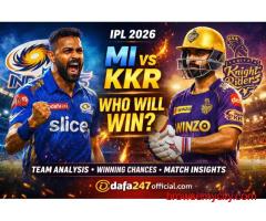 MI vs KKR 2026 Prediction on dafa247official | Who will wins ?