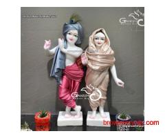 Premium Handcrafted Radha Krishna Marble Idol (Jugal Murti)