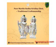Pure Marble Radha Krishna Idols – Traditional Craftsmanship