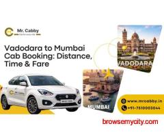 Book Vadodara to Mumbai Cab fare @ Rs. 12/Km