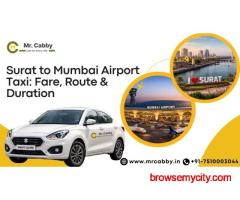 Book Surat to Mumbai Airport Taxi Service @ Rs. 12/Km - Mr. Cabby