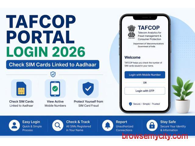 TAFCOP Portal Login 2026 – Check SIM Cards Linked to Aadhaar - 1/1