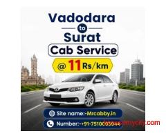 Urgent Vadodara to Surat Cab Service – Book Instantly Anytime