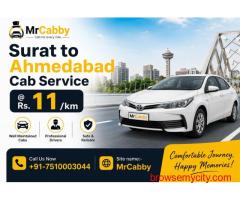 Affordable Surat to Ahmedabad Taxi Service with Professional Rides