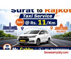 Surat to Rajkot Taxi Book MrCabby Affordable Cab Service