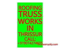 ROOFING TRUSS WORKS IN THRISSUR- WELDING, METAL ROOFING, GATE, GRILL FABRICATION, SOLAR PANEL MOUNT
