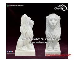 Buy Pure White Marble Lion Statues for Home & Garden