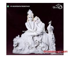 Premium Radha Krishna Marble Statue | Handcrafted Marble Art