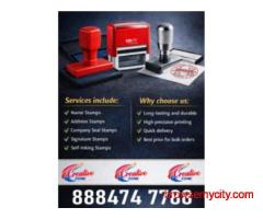 Rubber Stamp Rs. 250/- | Address Stamps Rs. 350/- | Call Creative Zone | 501