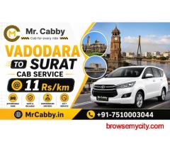 Vadodara to Surat Cab Service Safe and Affordable Taxi