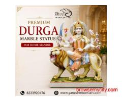 Premium Durga Marble Statue for Home Mandir