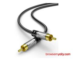  FEDUS Subwoofer Cable, Double Shielded RCA To RCA Audio Cable 1.5M