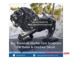 Buy Premium Marble Lion Sculpture for Home & Outdoor Décor