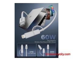 FEDUS ZETTA 2 in 1 Type C to C & Lightning Cable 1M