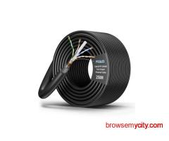 FEDUS Cat6 SFTP 24AWG Pure Copper Twisted Pair Armored Cable Roll 250M