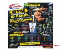 Creative Zone Printing Service | Gym Membership Cards | Visiting Cards | Stickers | 600